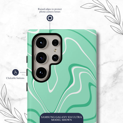 Seafoam Swish - Samsung Galaxy Case Phone Case-aesthetic phone case-shockproof phone case-cute phone case-designer phone case-elegant phone case-luxury phone case-phone accessories-fashion accessory