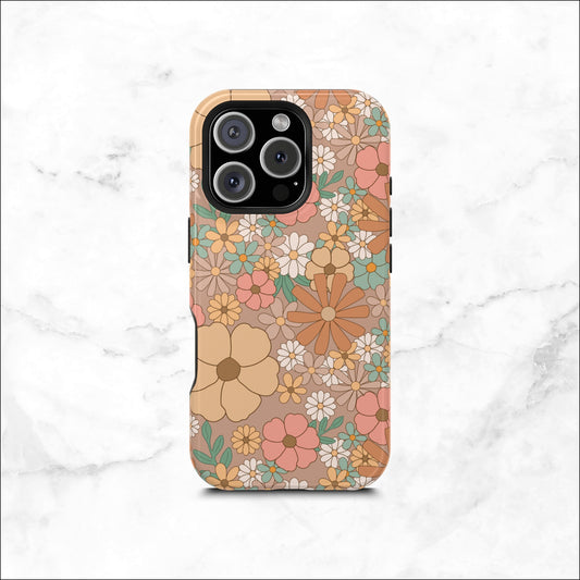 Retro Petals - Magsafe iPhone Case Phone Case-aesthetic phone case-shockproof phone case-cute phone case-designer phone case-elegant phone case-luxury phone case-phone accessories-fashion accessory