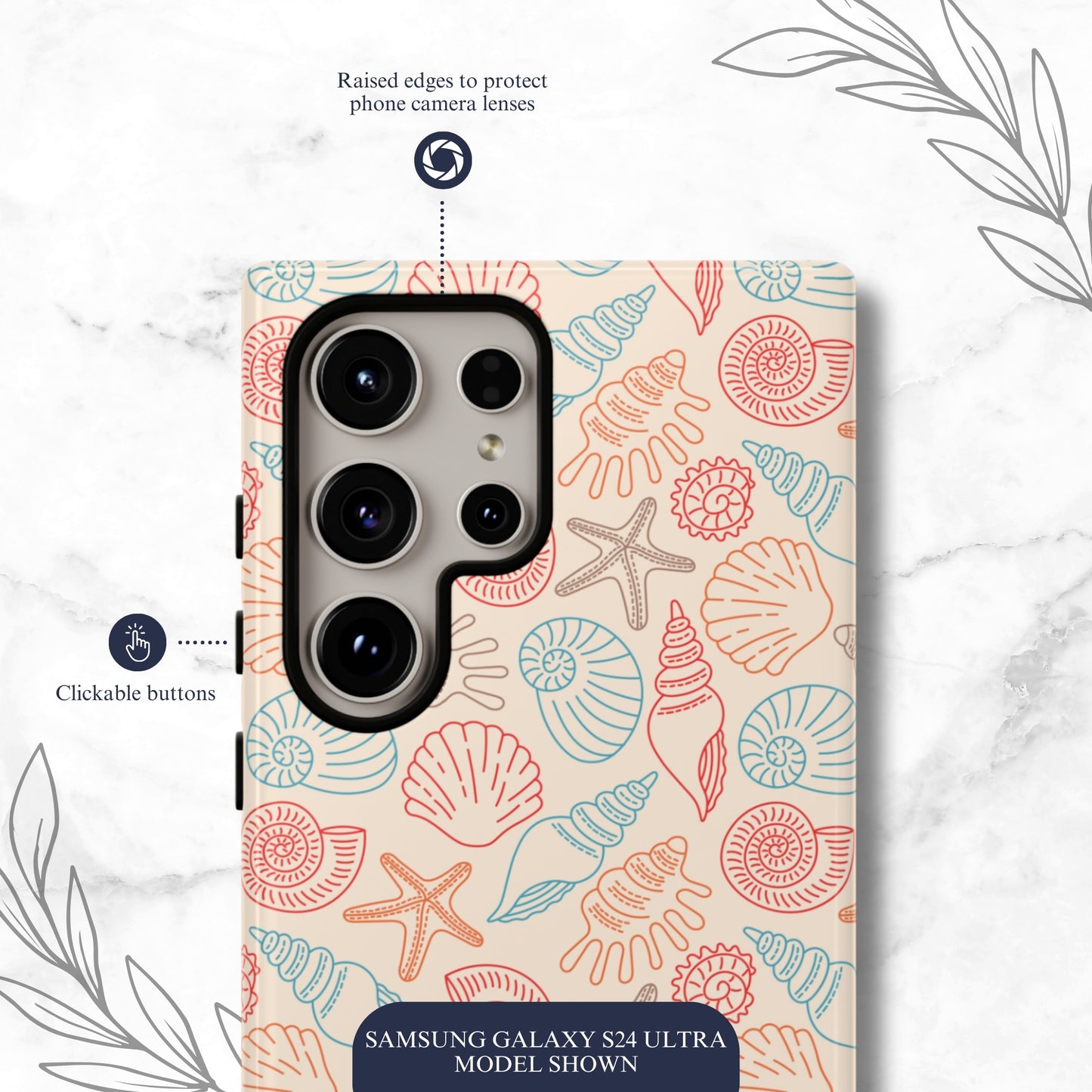 Saltwater Shells - Samsung Galaxy Case Phone Case-aesthetic phone case-shockproof phone case-cute phone case-designer phone case-elegant phone case-luxury phone case-phone accessories-fashion accessory