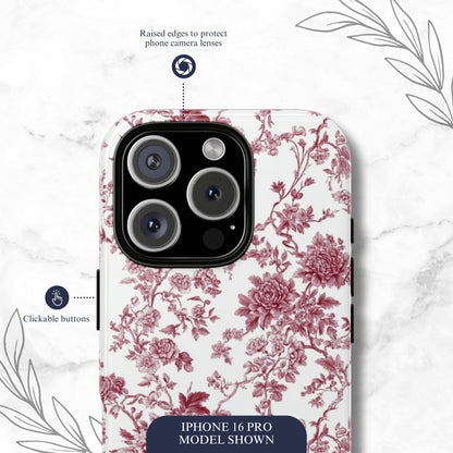 Scarlet Toile - iPhone Case Phone Case-aesthetic phone case-shockproof phone case-cute phone case-designer phone case-elegant phone case-luxury phone case-phone accessories-fashion accessory