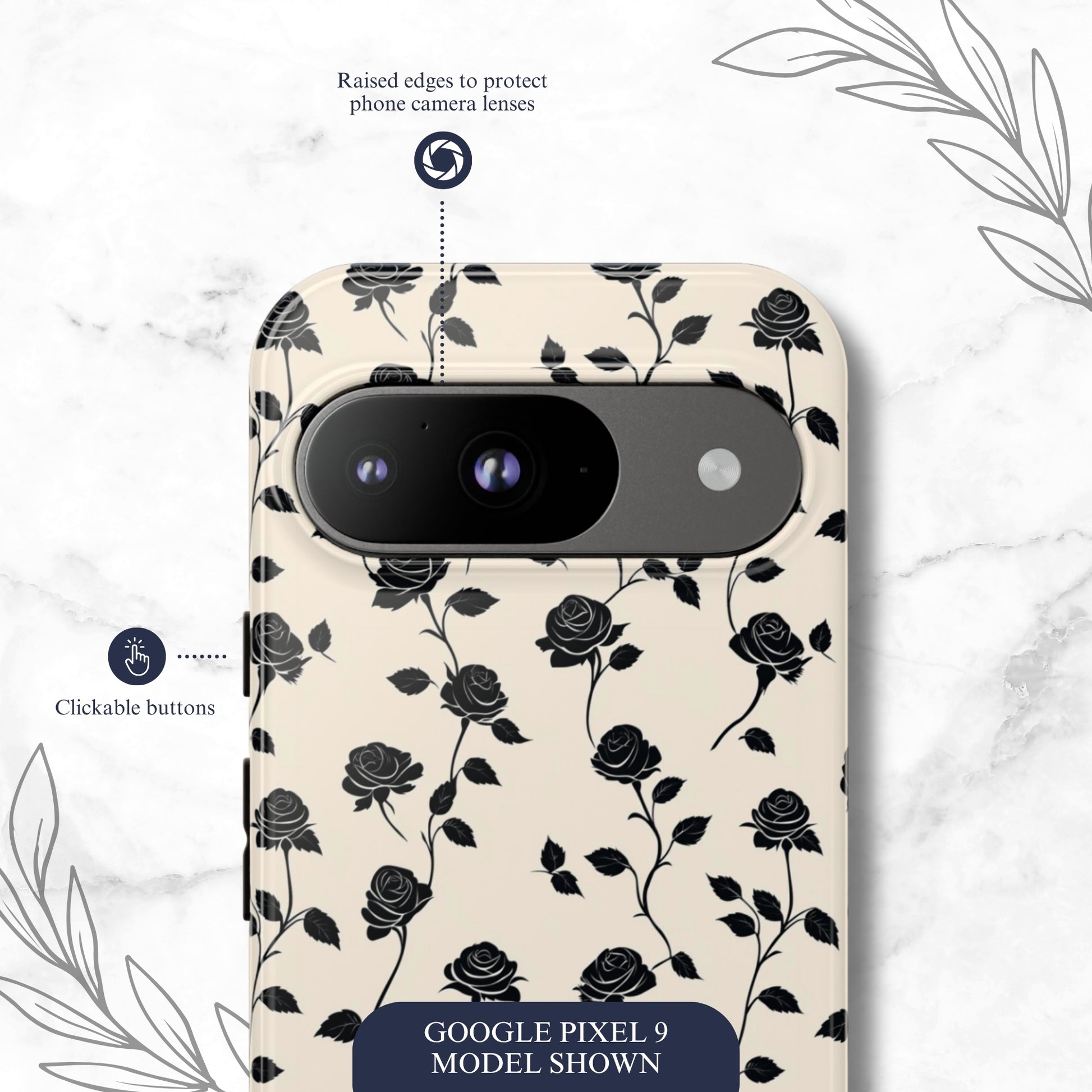 Ghost Rose - Google Pixel Case Phone Case-aesthetic phone case-shockproof phone case-cute phone case-designer phone case-elegant phone case-luxury phone case-phone accessories-fashion accessory