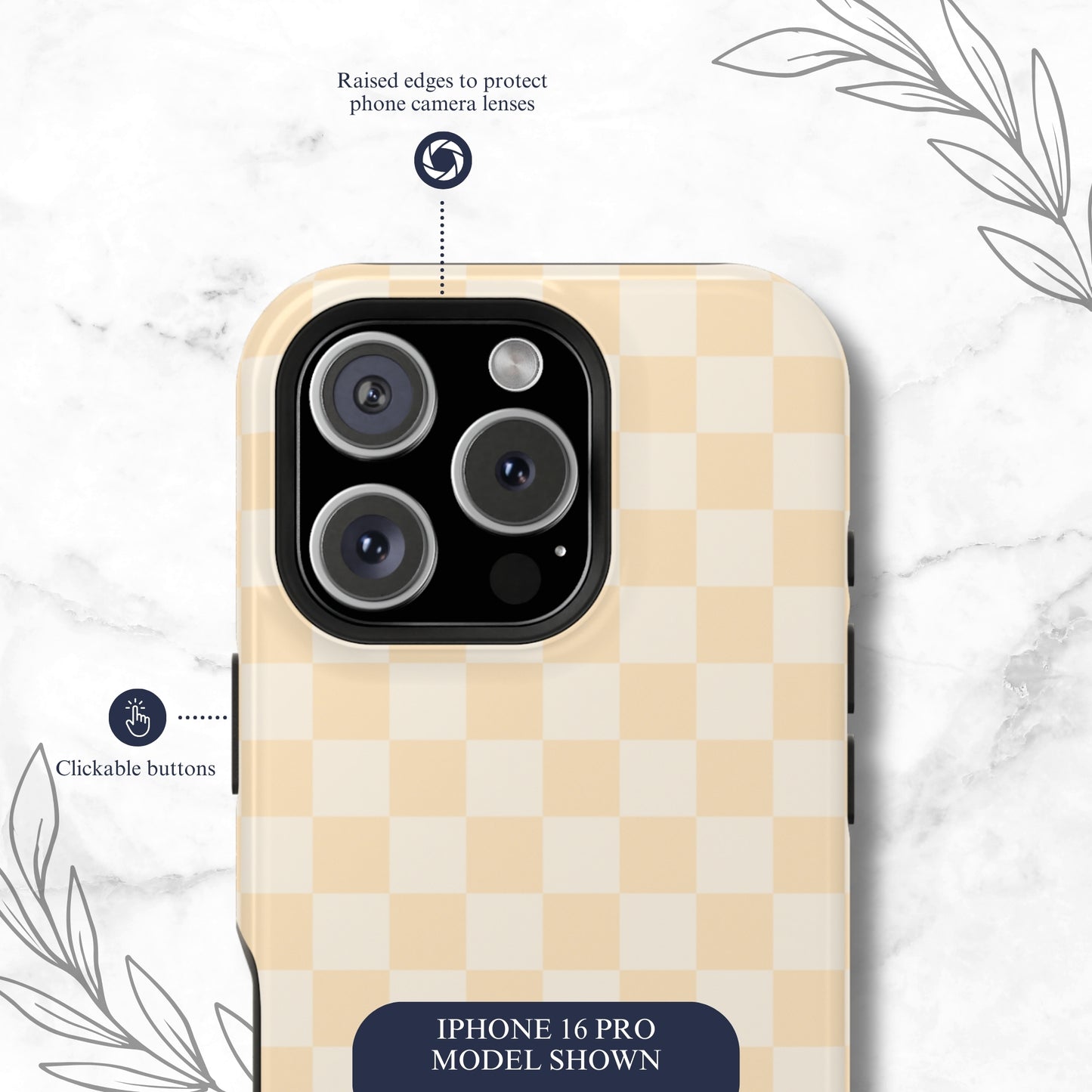 Tan Check - Magsafe iPhone Case Phone Case-aesthetic phone case-shockproof phone case-cute phone case-designer phone case-elegant phone case-luxury phone case-phone accessories-fashion accessory