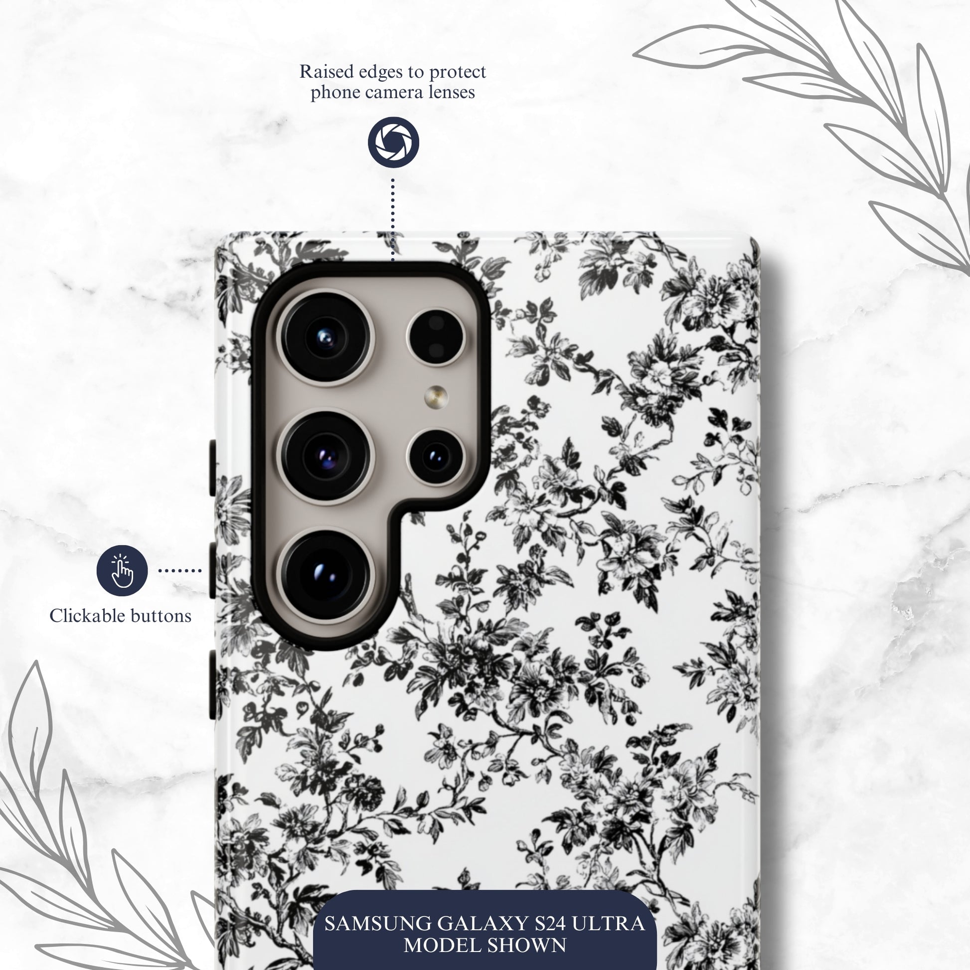 Noir Toile - Samsung Galaxy Case Phone Case-aesthetic phone case-shockproof phone case-cute phone case-designer phone case-elegant phone case-luxury phone case-phone accessories-fashion accessory