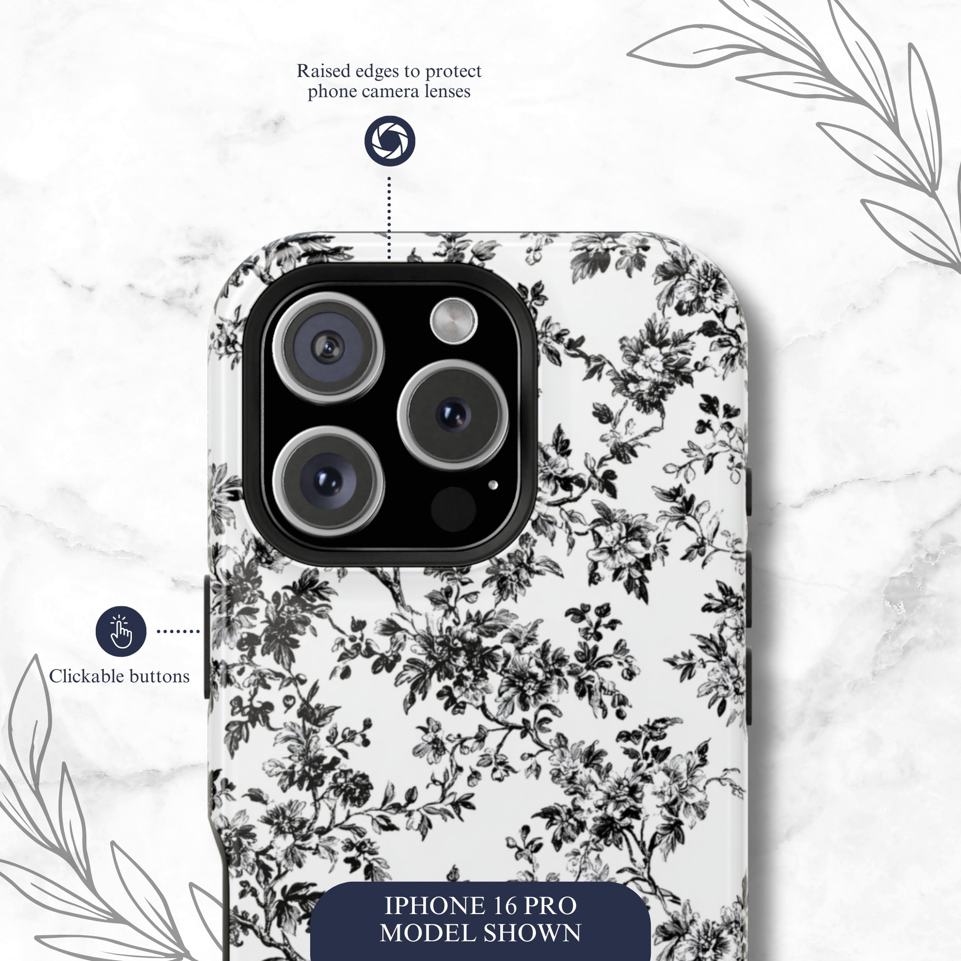 Noir Toile - Magsafe iPhone Case Phone Case-aesthetic phone case-shockproof phone case-cute phone case-designer phone case-elegant phone case-luxury phone case-phone accessories-fashion accessory