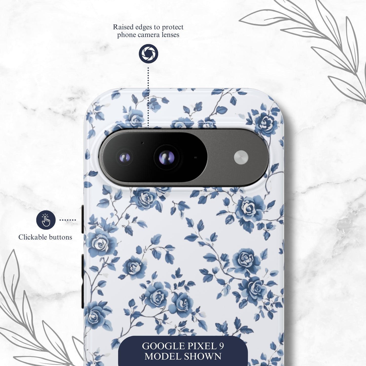 Porcelain Petals - Google Pixel Case Phone Case-aesthetic phone case-shockproof phone case-cute phone case-designer phone case-elegant phone case-luxury phone case-phone accessories-fashion accessory