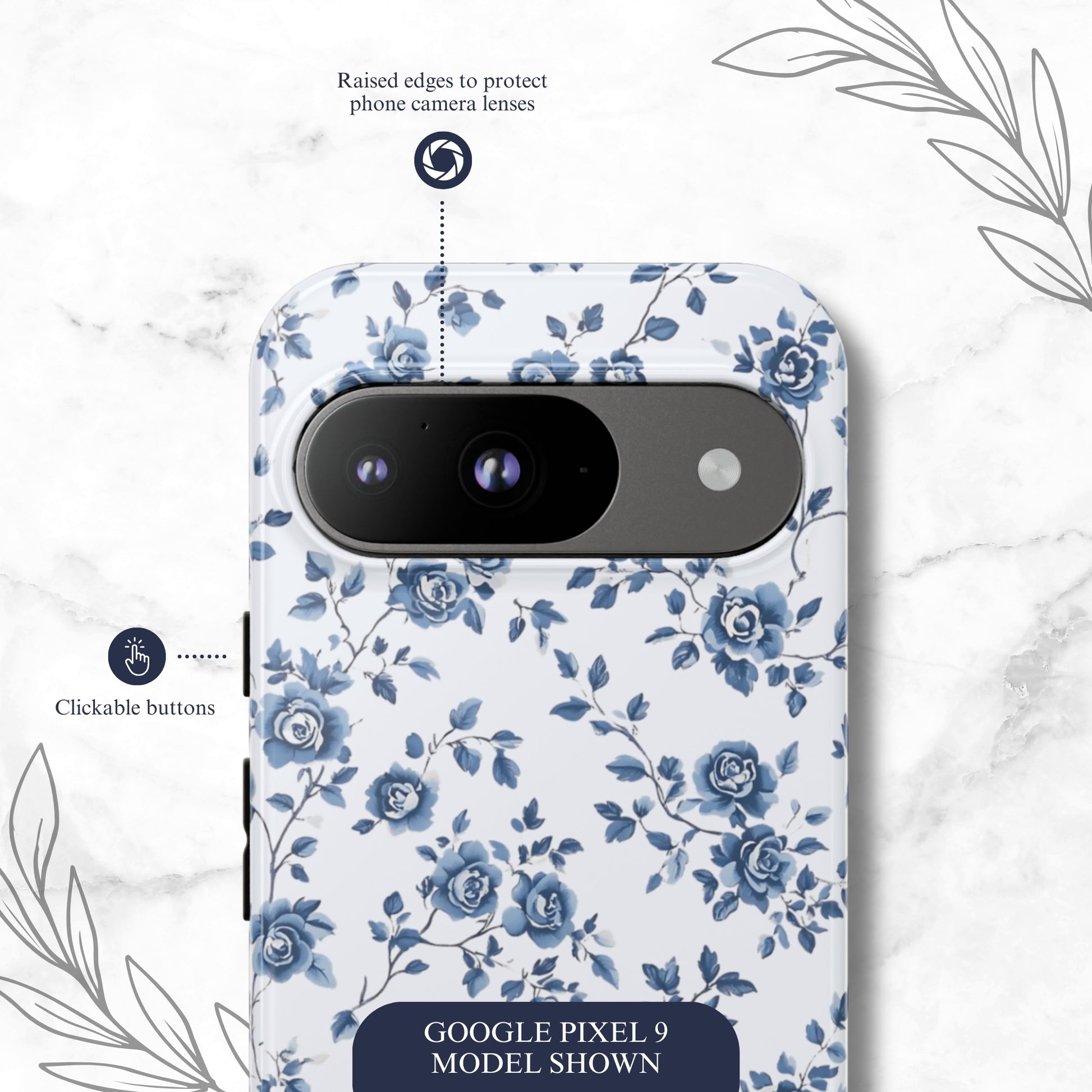 Porcelain Petals - Google Pixel Case Phone Case-aesthetic phone case-shockproof phone case-cute phone case-designer phone case-elegant phone case-luxury phone case-phone accessories-fashion accessory