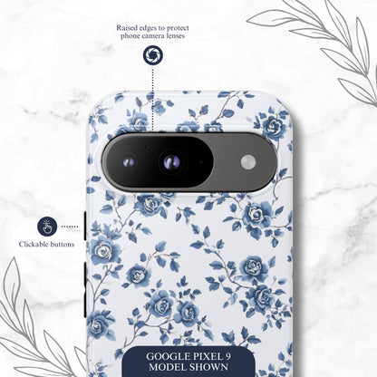 Porcelain Petals - Google Pixel Case Phone Case-aesthetic phone case-shockproof phone case-cute phone case-designer phone case-elegant phone case-luxury phone case-phone accessories-fashion accessory