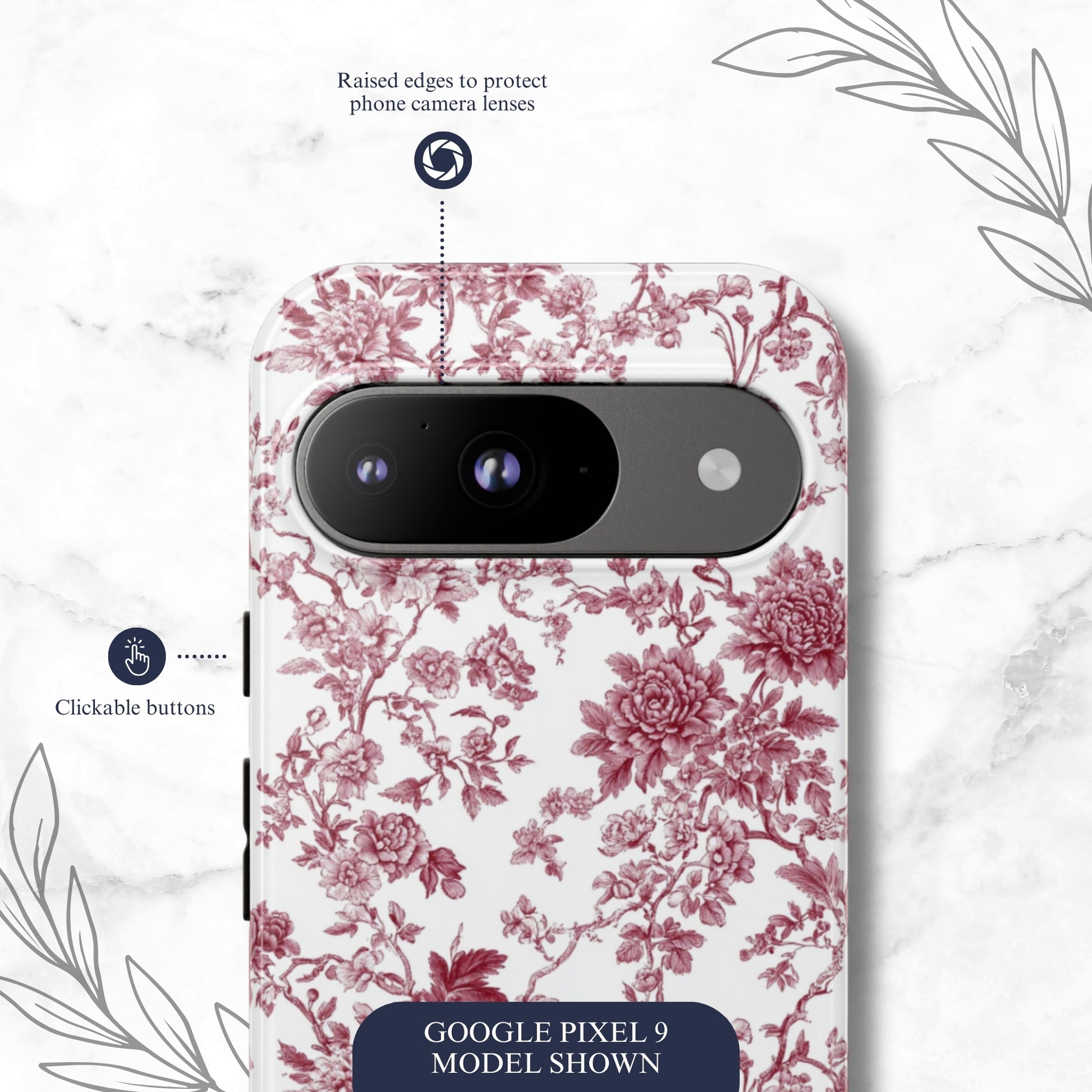 Scarlet Toile - Google Pixel Case Phone Case-aesthetic phone case-shockproof phone case-cute phone case-designer phone case-elegant phone case-luxury phone case-phone accessories-fashion accessory