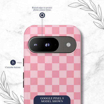 Blush Check - Google Pixel Case Phone Case-aesthetic phone case-shockproof phone case-cute phone case-designer phone case-elegant phone case-luxury phone case-phone accessories-fashion accessory