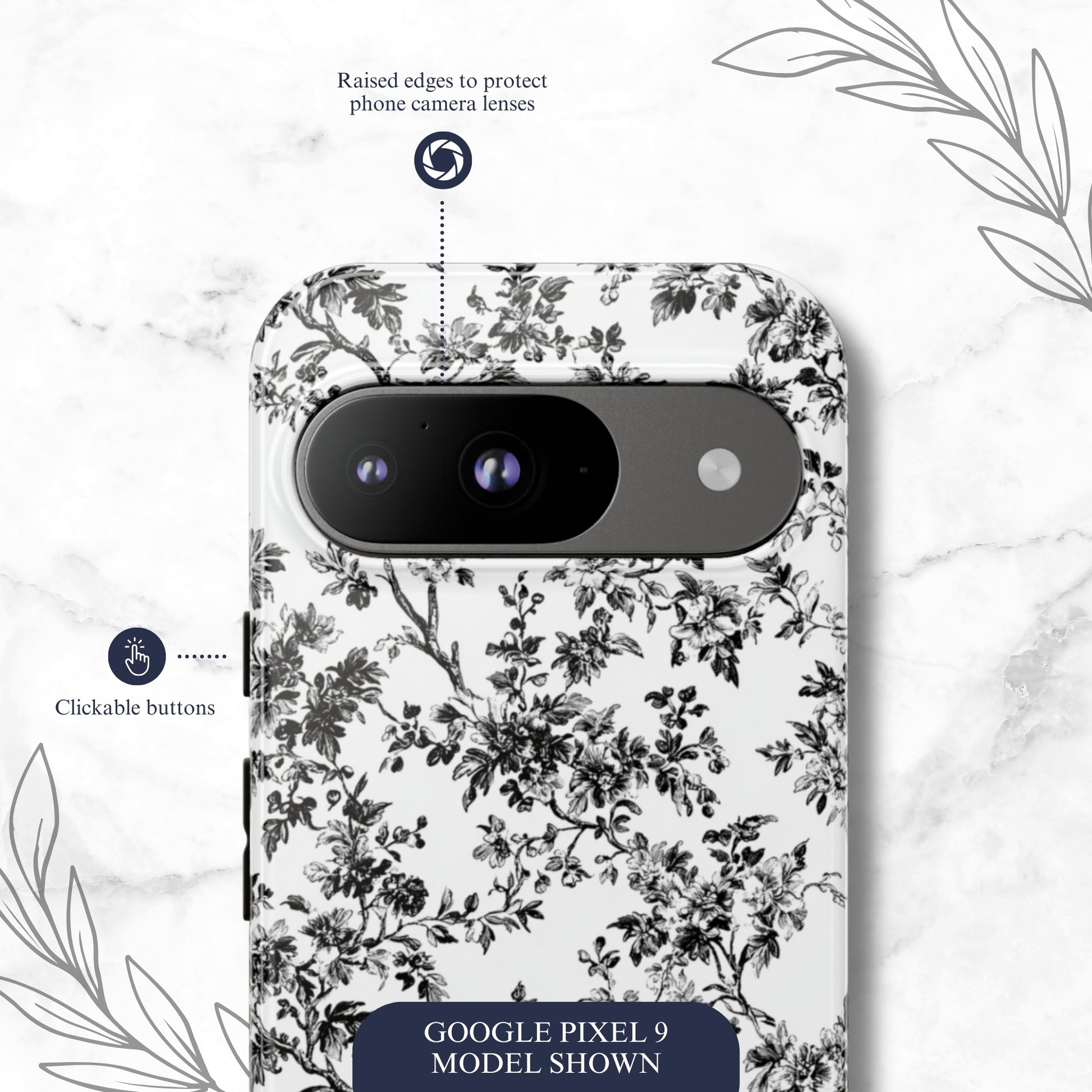 Noir Toile - Google Pixel Case Phone Case-aesthetic phone case-shockproof phone case-cute phone case-designer phone case-elegant phone case-luxury phone case-phone accessories-fashion accessory