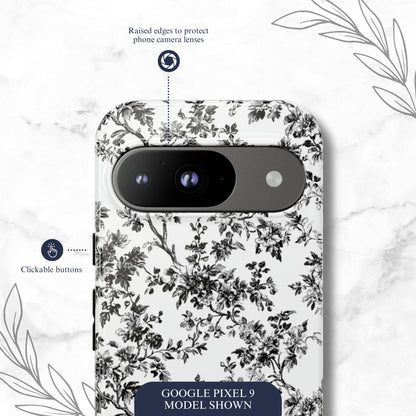 Noir Toile - Google Pixel Case Phone Case-aesthetic phone case-shockproof phone case-cute phone case-designer phone case-elegant phone case-luxury phone case-phone accessories-fashion accessory