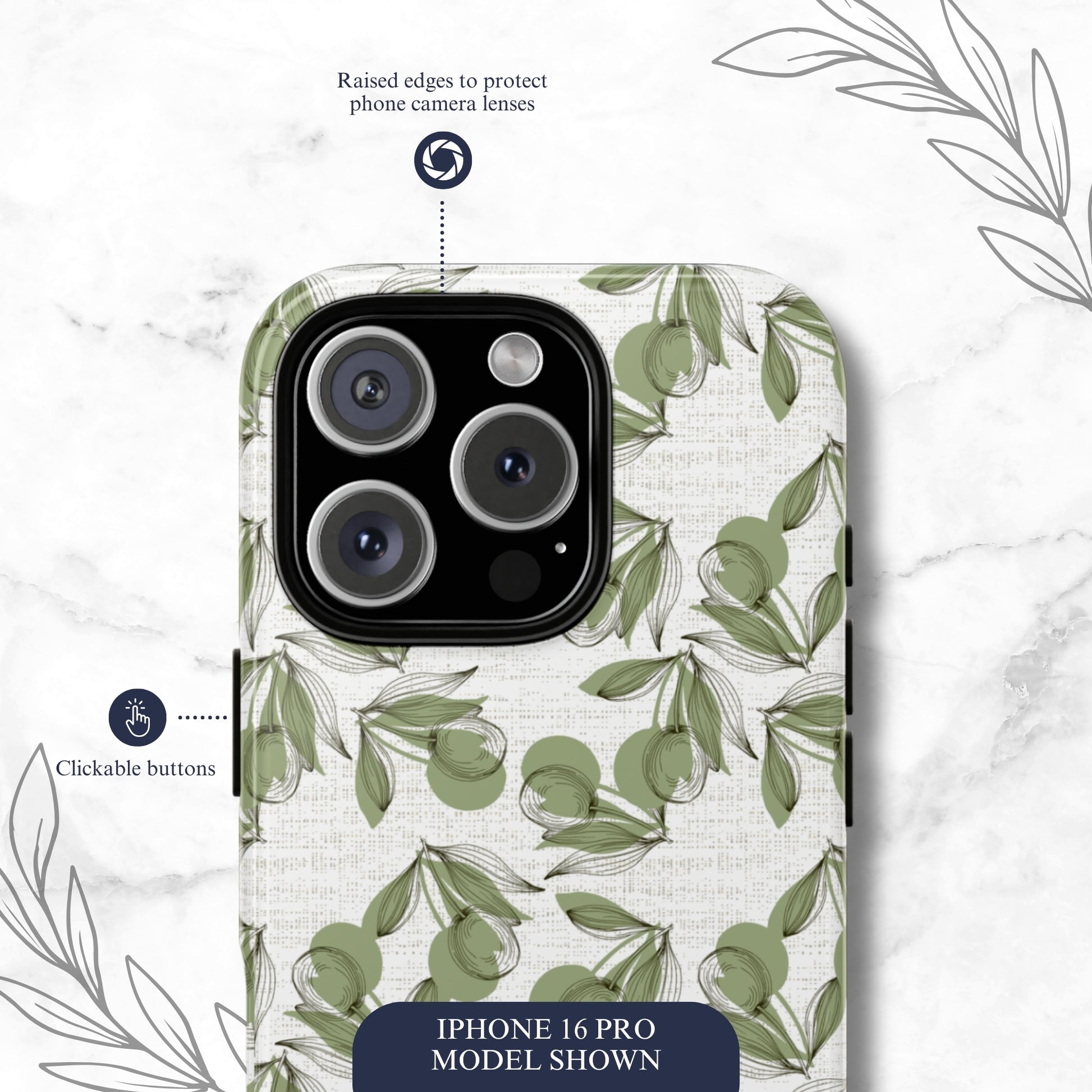 Olive Branch - iPhone Case Phone Case-aesthetic phone case-shockproof phone case-cute phone case-designer phone case-elegant phone case-luxury phone case-phone accessories-fashion accessory