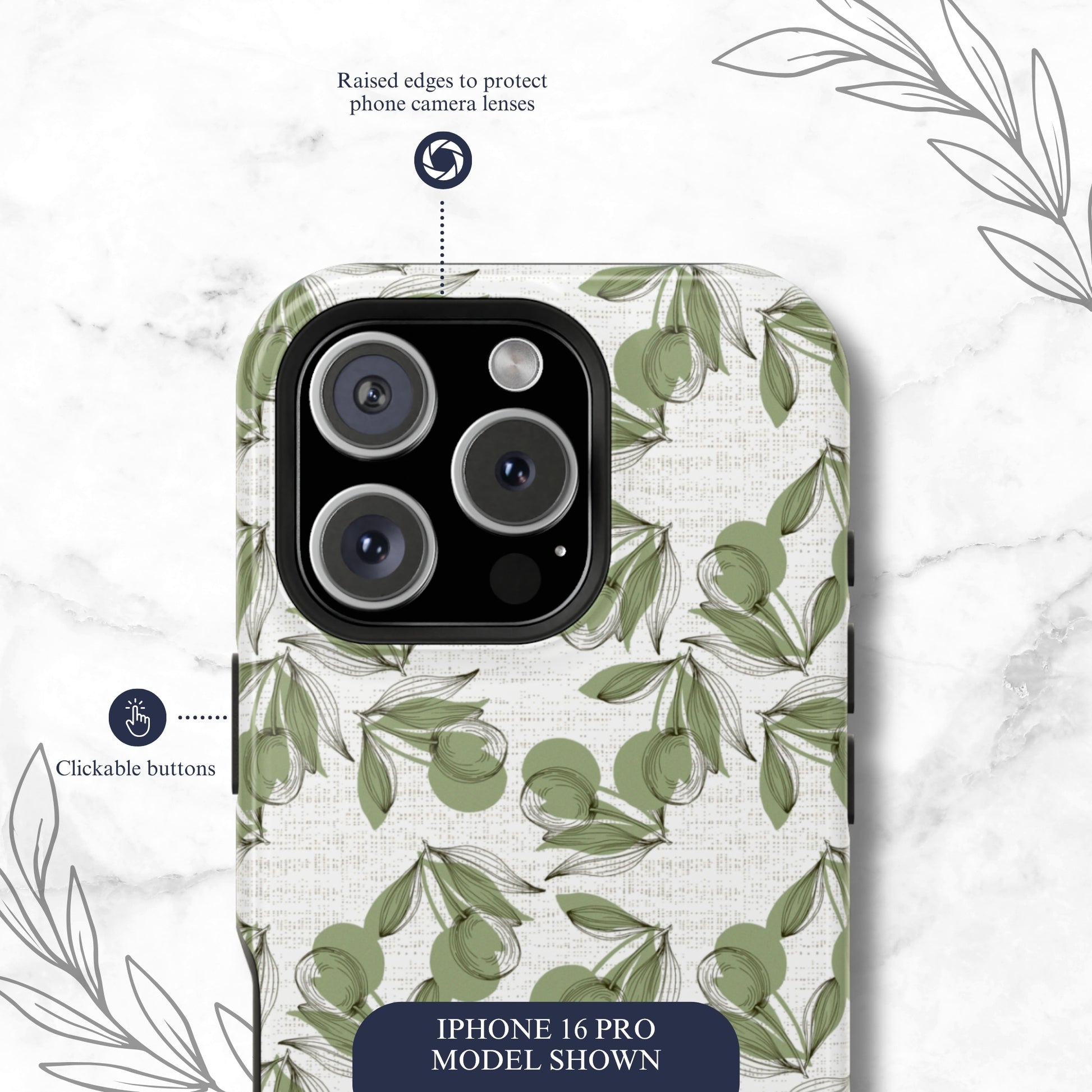Olive Branch - Magsafe iPhone Case Phone Case-aesthetic phone case-shockproof phone case-cute phone case-designer phone case-elegant phone case-luxury phone case-phone accessories-fashion accessory