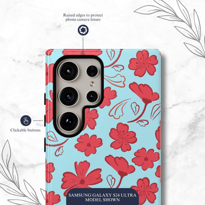 Floral Frenzy - Samsung Galaxy Case Phone Case-aesthetic phone case-shockproof phone case-cute phone case-designer phone case-elegant phone case-luxury phone case-phone accessories-fashion accessory