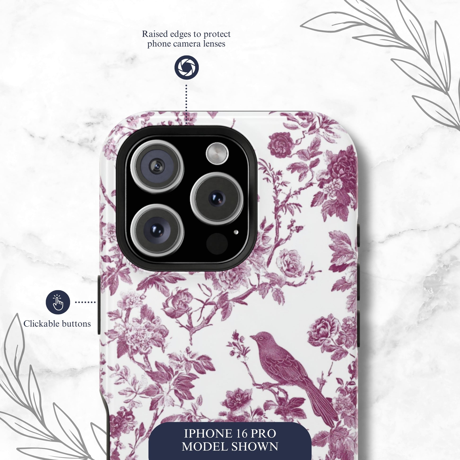 Mauve Toile - Magsafe iPhone Case Phone Case-aesthetic phone case-shockproof phone case-cute phone case-designer phone case-elegant phone case-luxury phone case-phone accessories-fashion accessory