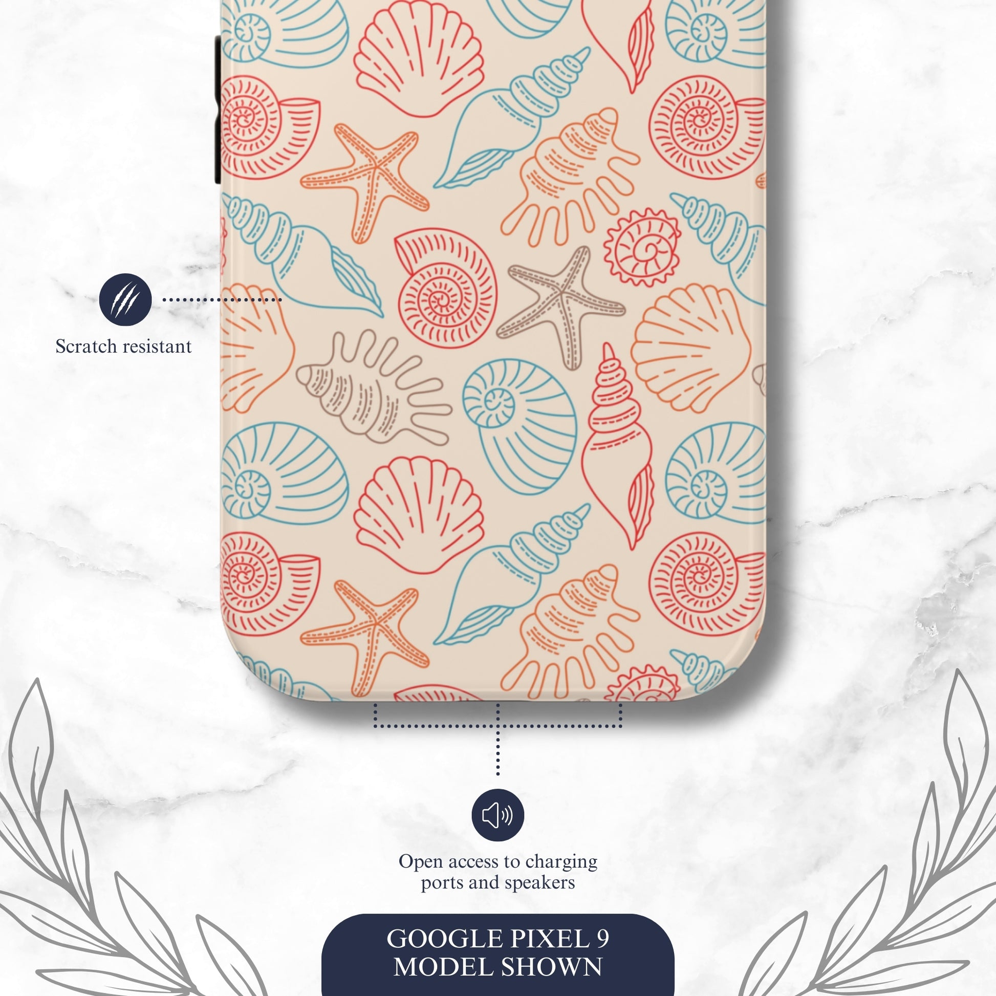 Saltwater Shells - Google Pixel Case Phone Case-aesthetic phone case-shockproof phone case-cute phone case-designer phone case-elegant phone case-luxury phone case-phone accessories-fashion accessory