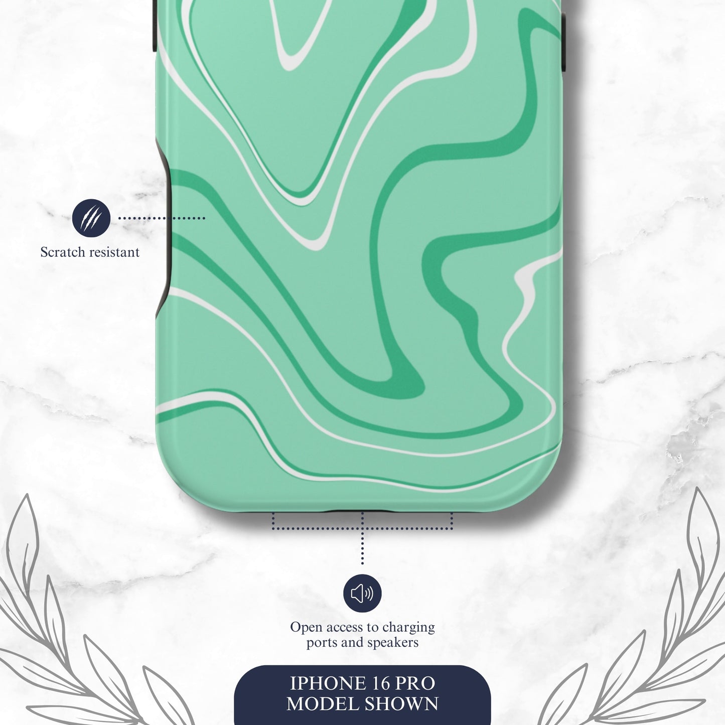 Seafoam Swish - Magsafe iPhone Case Phone Case-aesthetic phone case-shockproof phone case-cute phone case-designer phone case-elegant phone case-luxury phone case-phone accessories-fashion accessory