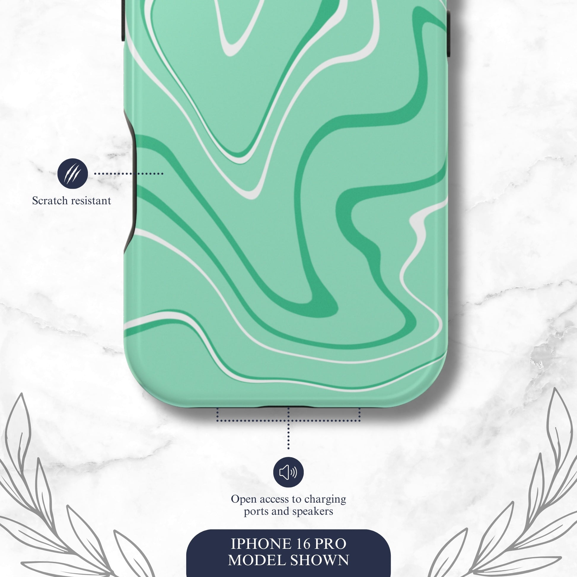 Seafoam Swish - Magsafe iPhone Case Phone Case-aesthetic phone case-shockproof phone case-cute phone case-designer phone case-elegant phone case-luxury phone case-phone accessories-fashion accessory