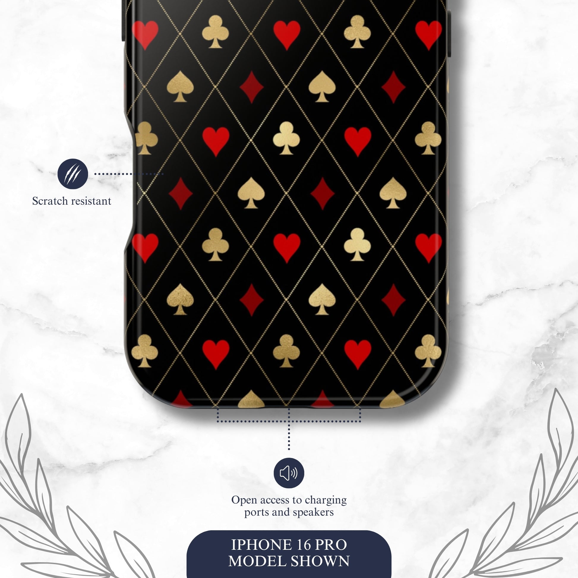 Royal Flush - Magsafe iPhone Case Phone Case-aesthetic phone case-shockproof phone case-cute phone case-designer phone case-elegant phone case-luxury phone case-phone accessories-fashion accessory