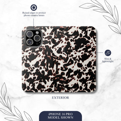 Dark Cocoa - iPhone Flip Case Wallet, Leather Folio Case Phone Case-aesthetic phone case-shockproof phone case-cute phone case-designer phone case-elegant phone case-luxury phone case-phone accessories-fashion accessory