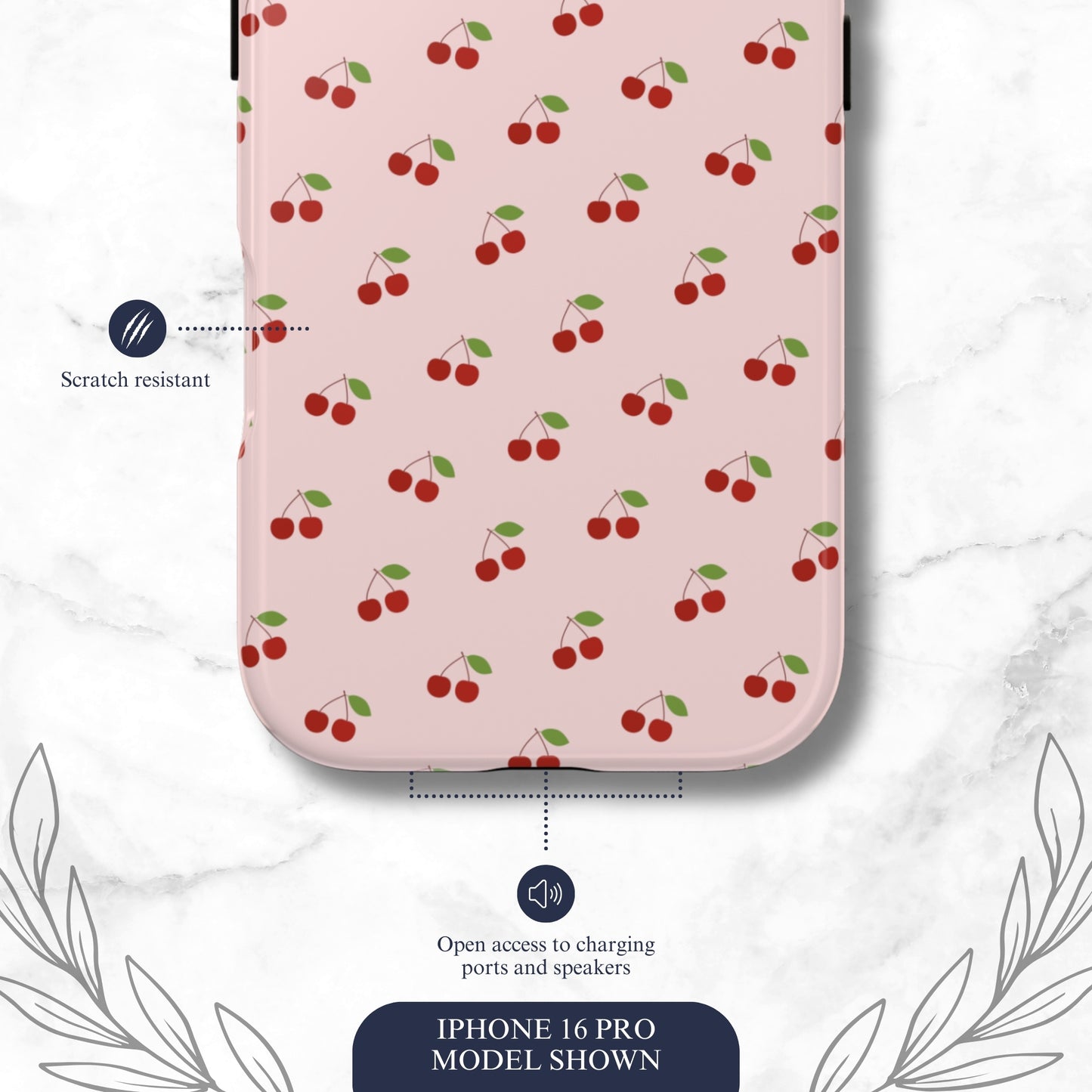 Cherry Crush - iPhone Case Phone Case-aesthetic phone case-shockproof phone case-cute phone case-designer phone case-elegant phone case-luxury phone case-phone accessories-fashion accessory