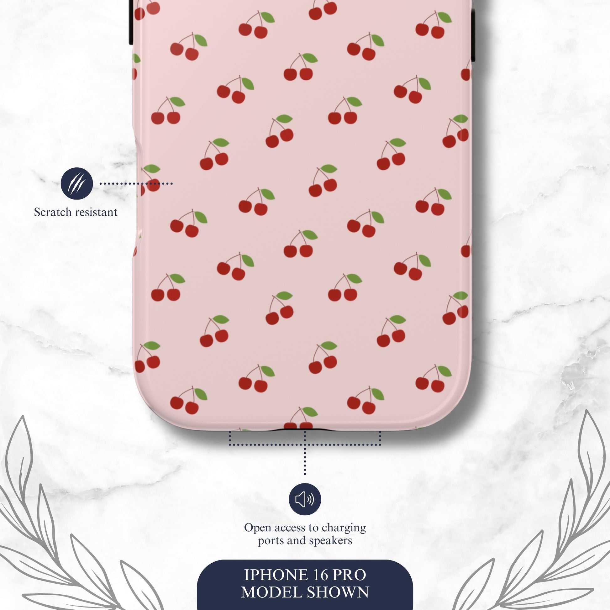 Cherry Crush - iPhone Case Phone Case-aesthetic phone case-shockproof phone case-cute phone case-designer phone case-elegant phone case-luxury phone case-phone accessories-fashion accessory