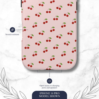 Cherry Crush - iPhone Case Phone Case-aesthetic phone case-shockproof phone case-cute phone case-designer phone case-elegant phone case-luxury phone case-phone accessories-fashion accessory
