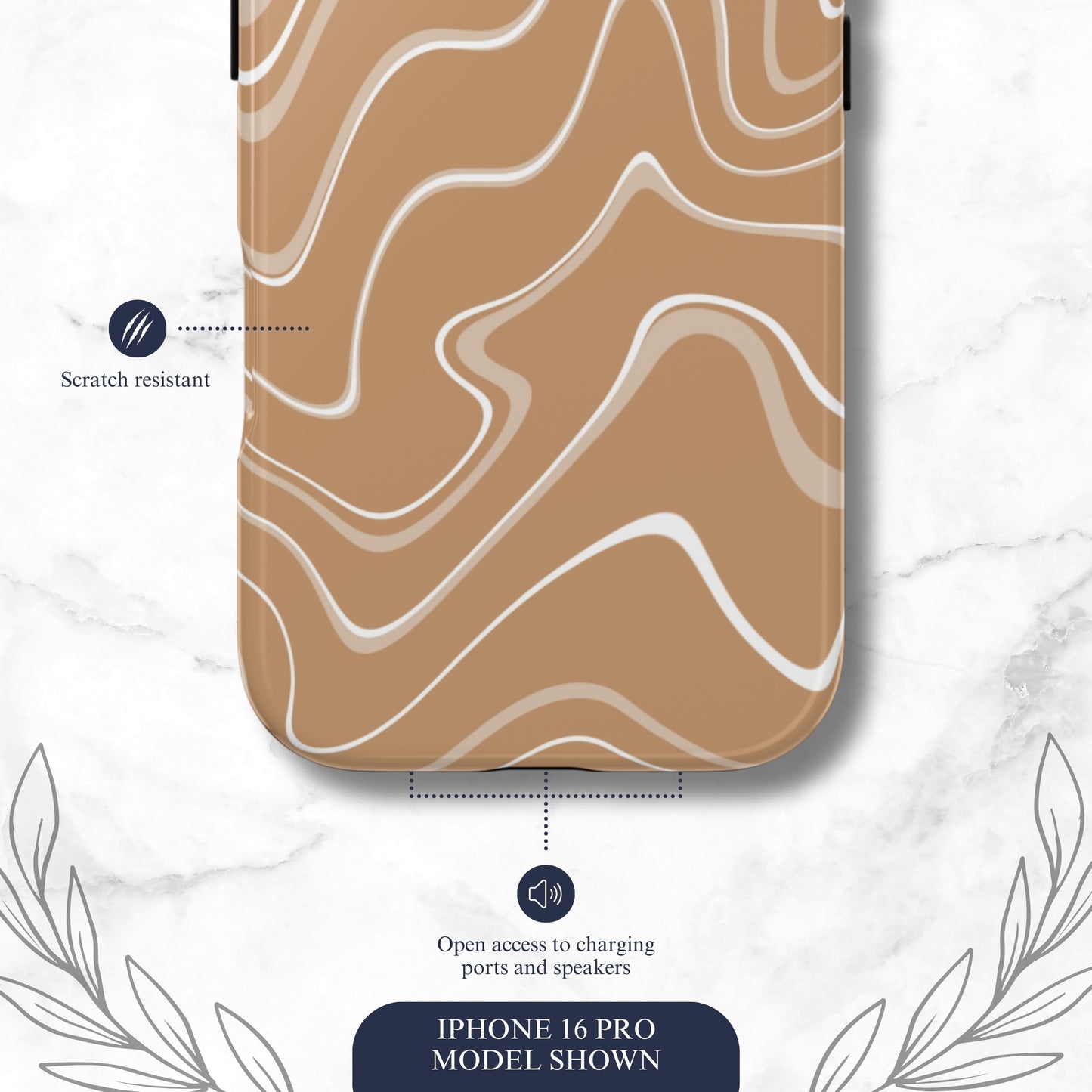 Toffee Twirl - iPhone Case Phone Case-aesthetic phone case-shockproof phone case-cute phone case-designer phone case-elegant phone case-luxury phone case-phone accessories-fashion accessory