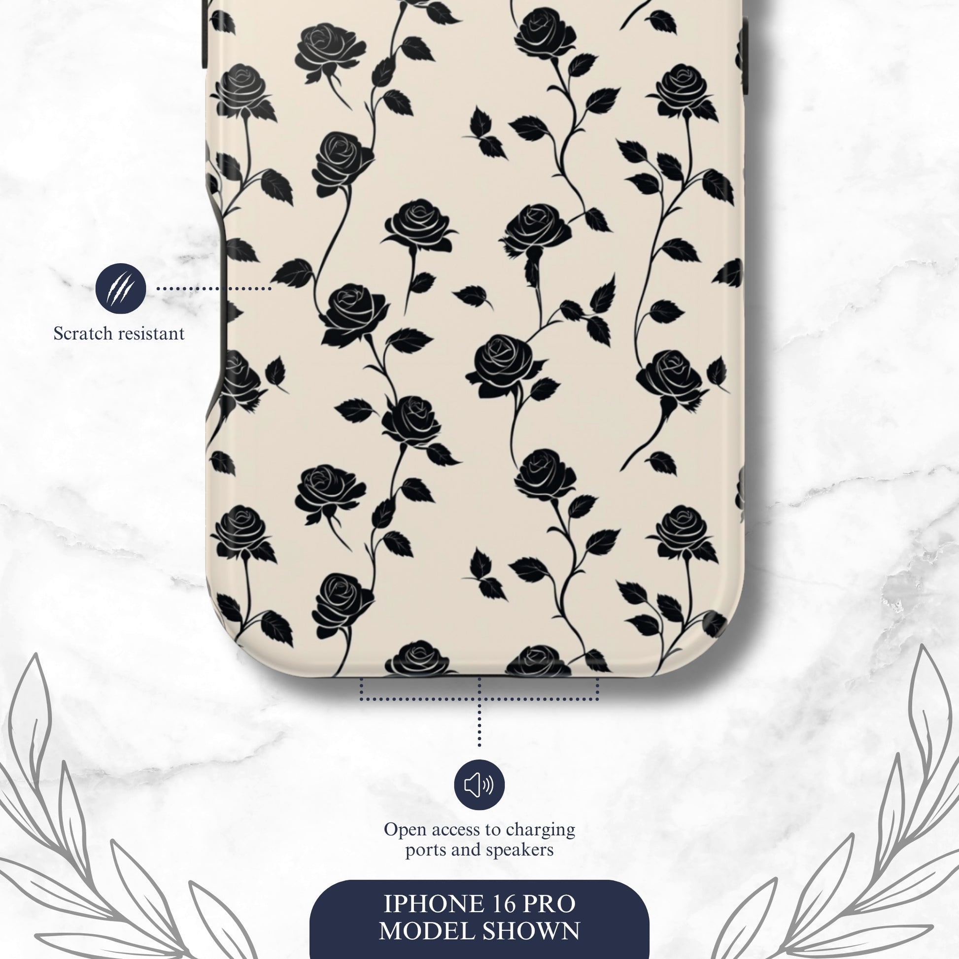 Ghost Rose - Magsafe iPhone Case Phone Case-aesthetic phone case-shockproof phone case-cute phone case-designer phone case-elegant phone case-luxury phone case-phone accessories-fashion accessory