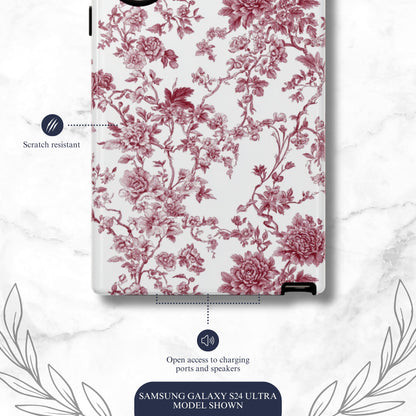 Scarlet Toile - Samsung Galaxy Case Phone Case-aesthetic phone case-shockproof phone case-cute phone case-designer phone case-elegant phone case-luxury phone case-phone accessories-fashion accessory