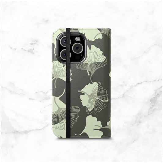 Wilted Presence - iPhone Flip Case Wallet, Leather Folio Case Phone Case-aesthetic phone case-shockproof phone case-cute phone case-designer phone case-elegant phone case-luxury phone case-phone accessories-fashion accessory