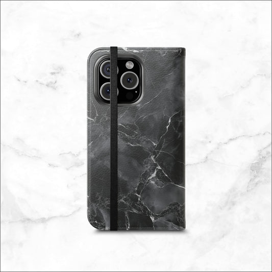 Obsidian - iPhone Flip Case Wallet, Leather Folio Case Phone Case-aesthetic phone case-shockproof phone case-cute phone case-designer phone case-elegant phone case-luxury phone case-phone accessories-fashion accessory