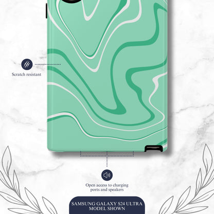 Seafoam Swish - Samsung Galaxy Case Phone Case-aesthetic phone case-shockproof phone case-cute phone case-designer phone case-elegant phone case-luxury phone case-phone accessories-fashion accessory