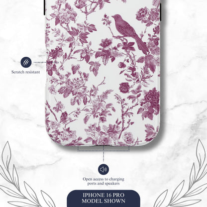 Mauve Toile - iPhone Case Phone Case-aesthetic phone case-shockproof phone case-cute phone case-designer phone case-elegant phone case-luxury phone case-phone accessories-fashion accessory
