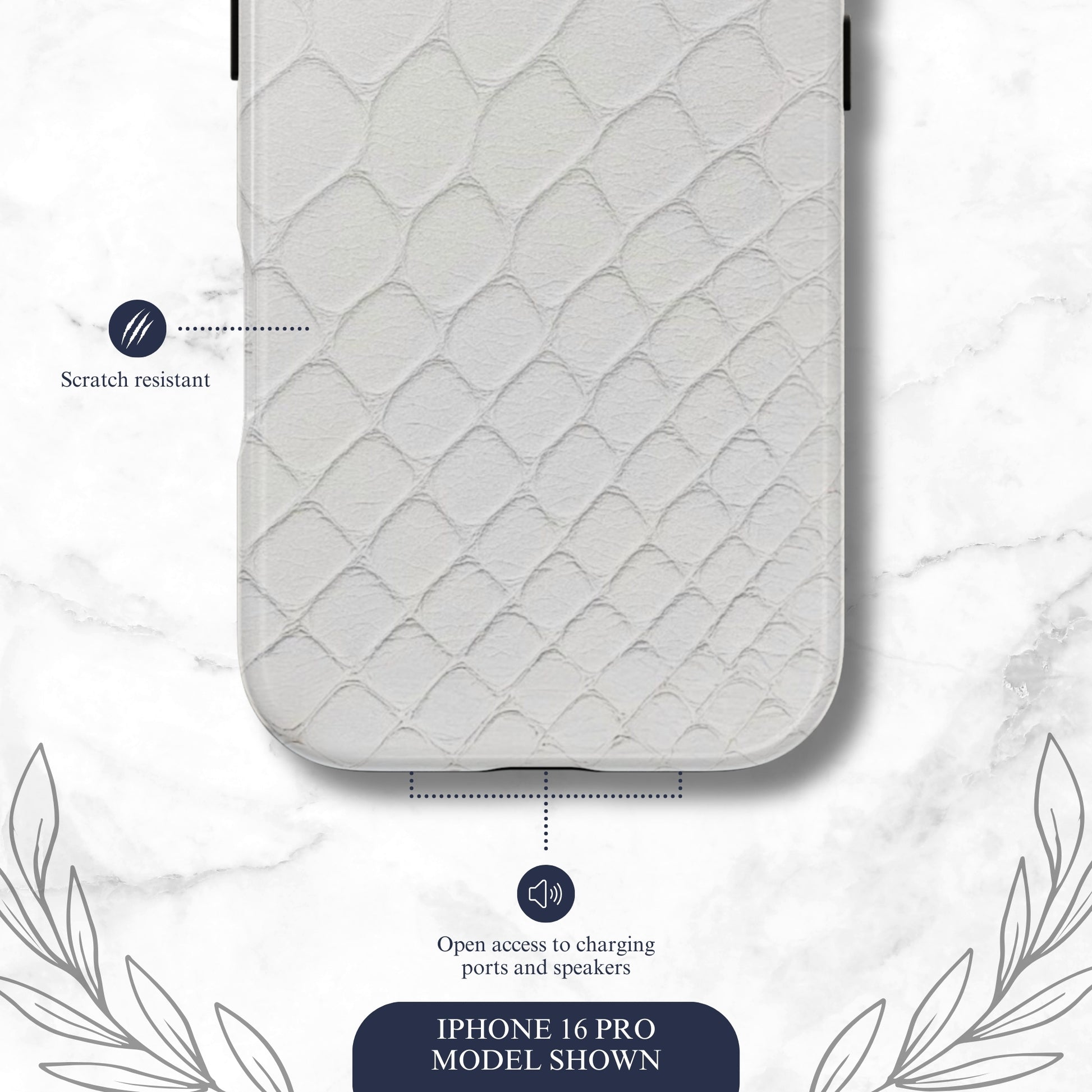 White Serpent - iPhone Case Phone Case-aesthetic phone case-shockproof phone case-cute phone case-designer phone case-elegant phone case-luxury phone case-phone accessories-fashion accessory