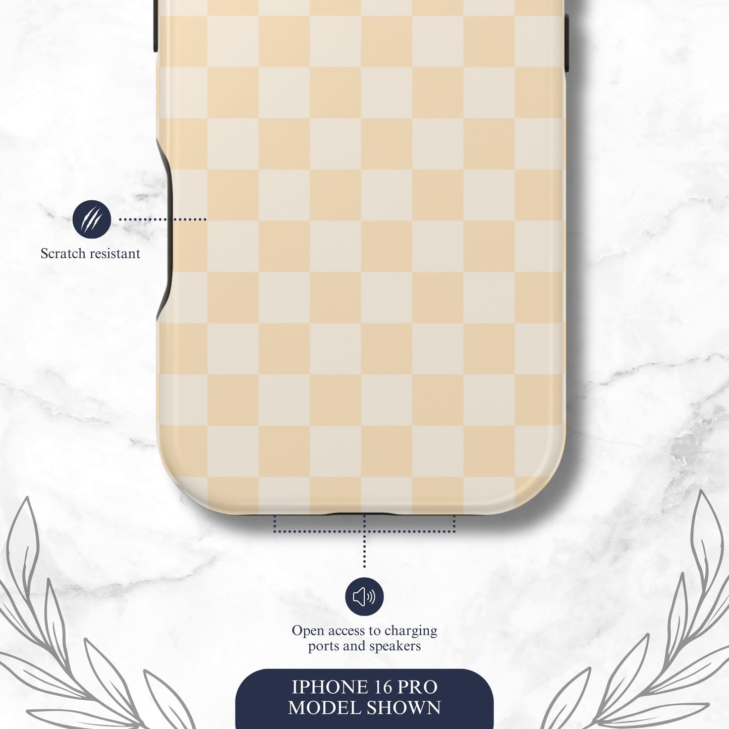 Tan Check - Magsafe iPhone Case Phone Case-aesthetic phone case-shockproof phone case-cute phone case-designer phone case-elegant phone case-luxury phone case-phone accessories-fashion accessory