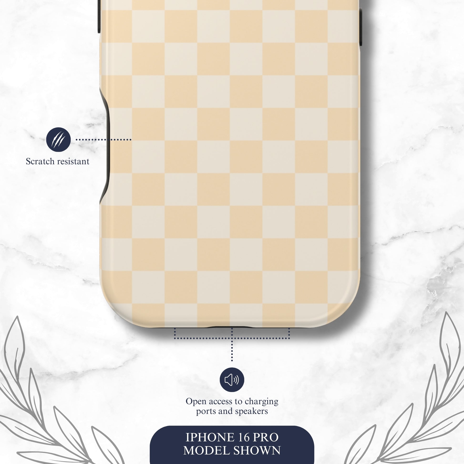 Tan Check - Magsafe iPhone Case Phone Case-aesthetic phone case-shockproof phone case-cute phone case-designer phone case-elegant phone case-luxury phone case-phone accessories-fashion accessory