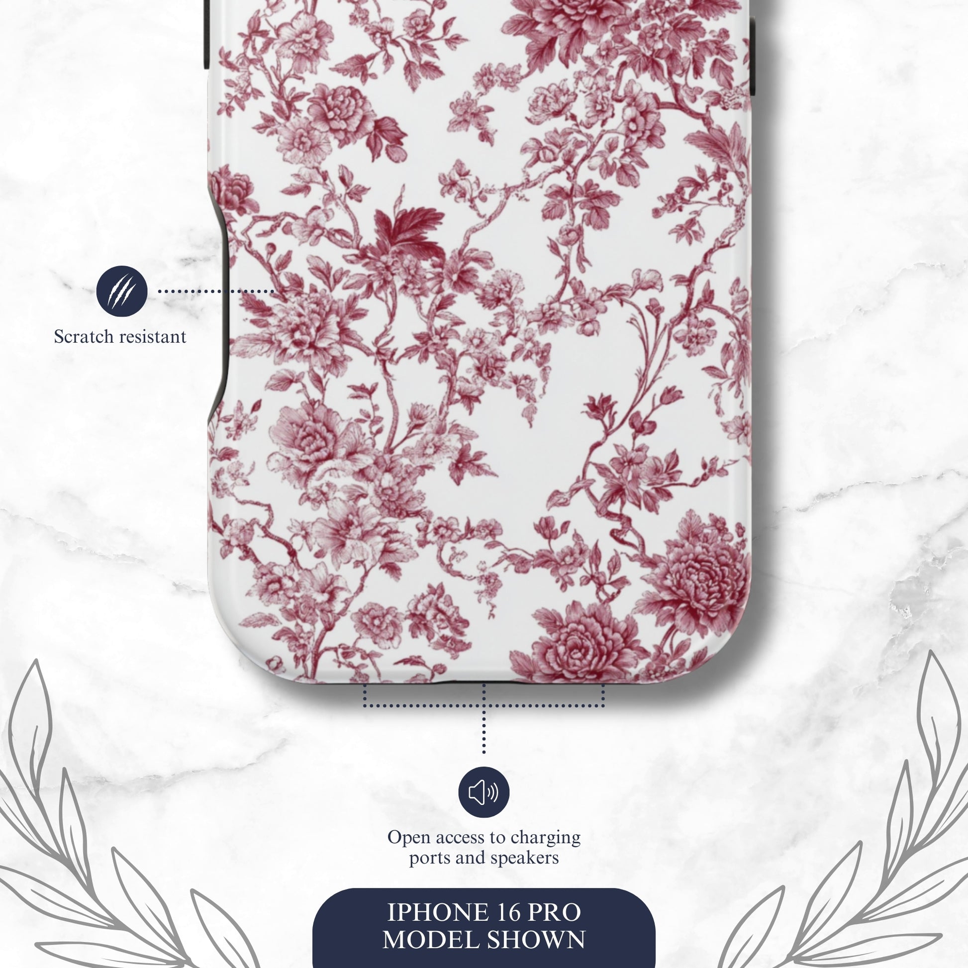 Scarlet Toile - Magsafe iPhone Case Phone Case-aesthetic phone case-shockproof phone case-cute phone case-designer phone case-elegant phone case-luxury phone case-phone accessories-fashion accessory