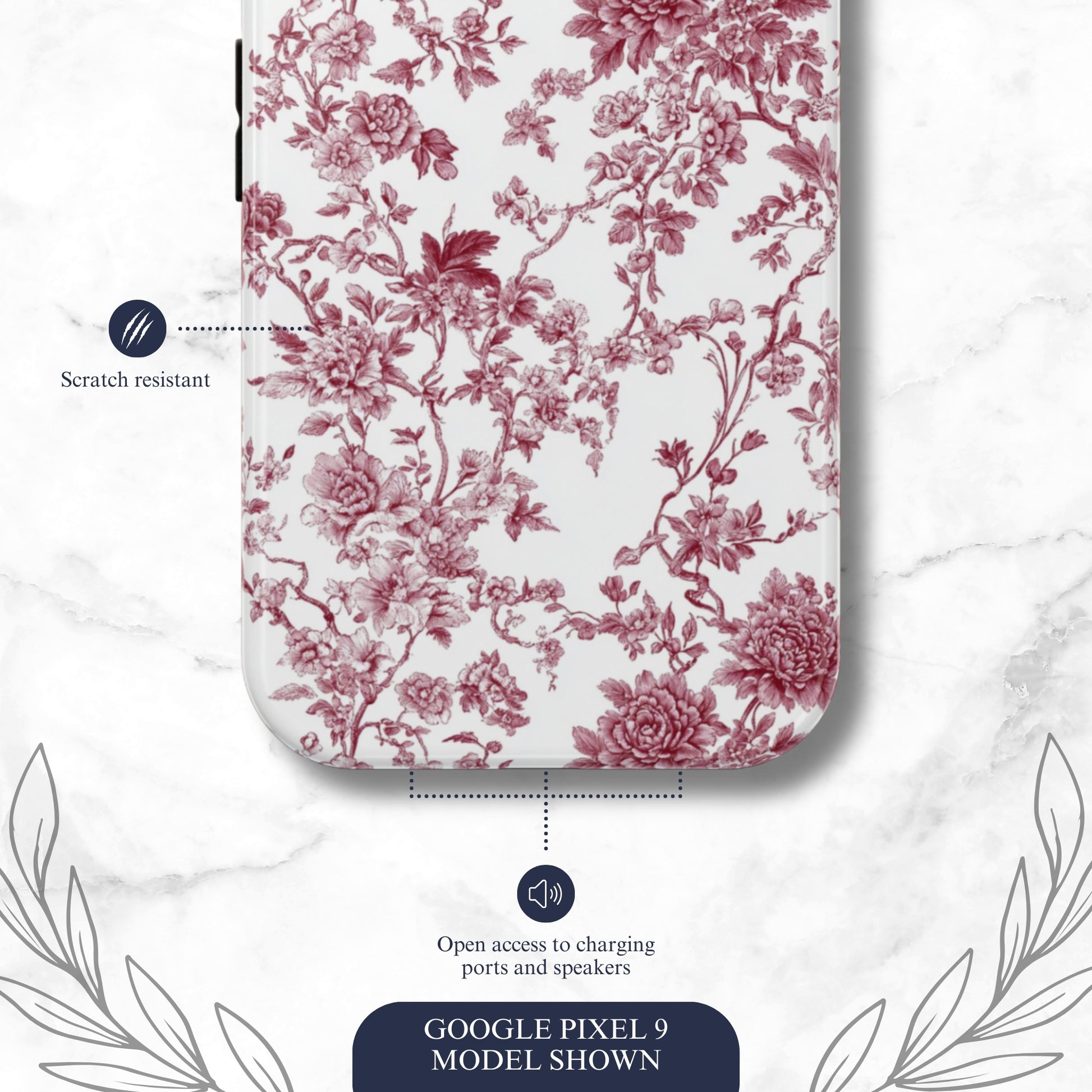 Scarlet Toile - Google Pixel Case Phone Case-aesthetic phone case-shockproof phone case-cute phone case-designer phone case-elegant phone case-luxury phone case-phone accessories-fashion accessory