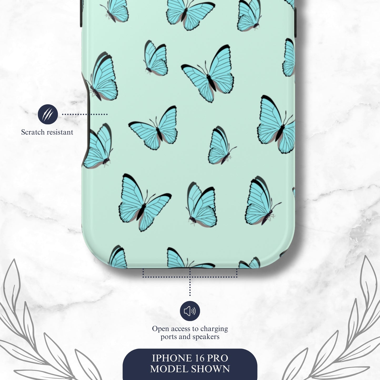 Flutter - Magsafe iPhone Case Phone Case-aesthetic phone case-shockproof phone case-cute phone case-designer phone case-elegant phone case-luxury phone case-phone accessories-fashion accessory