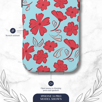 Floral Frenzy - iPhone Case Phone Case-aesthetic phone case-shockproof phone case-cute phone case-designer phone case-elegant phone case-luxury phone case-phone accessories-fashion accessory