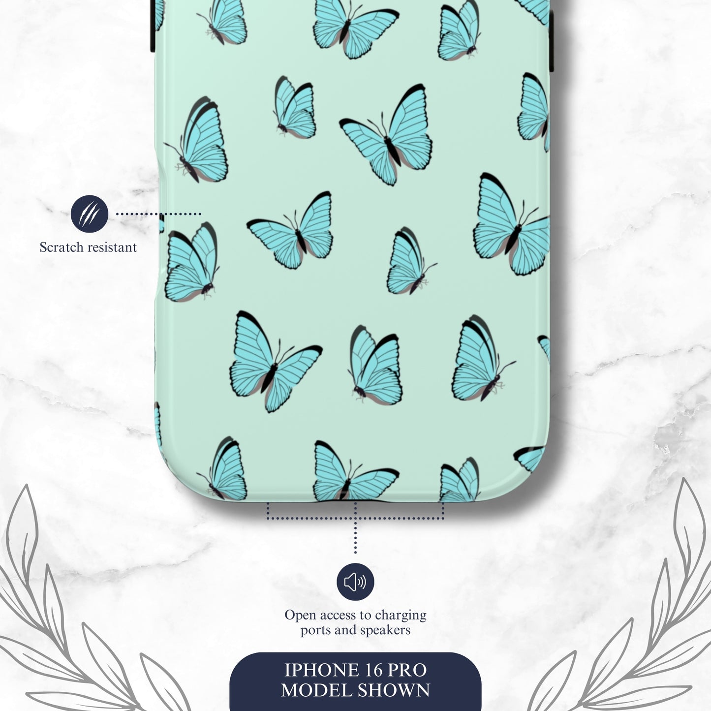 Flutter - iPhone Case Phone Case-aesthetic phone case-shockproof phone case-cute phone case-designer phone case-elegant phone case-luxury phone case-phone accessories-fashion accessory