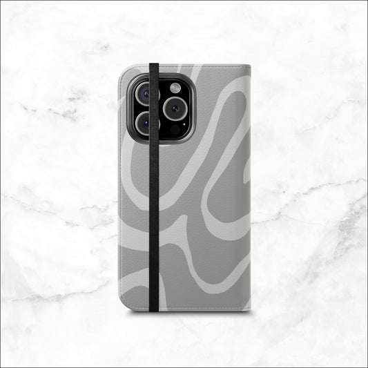 Grayscale - iPhone Flip Case Wallet, Leather Folio Case Phone Case-aesthetic phone case-shockproof phone case-cute phone case-designer phone case-elegant phone case-luxury phone case-phone accessories-fashion accessory