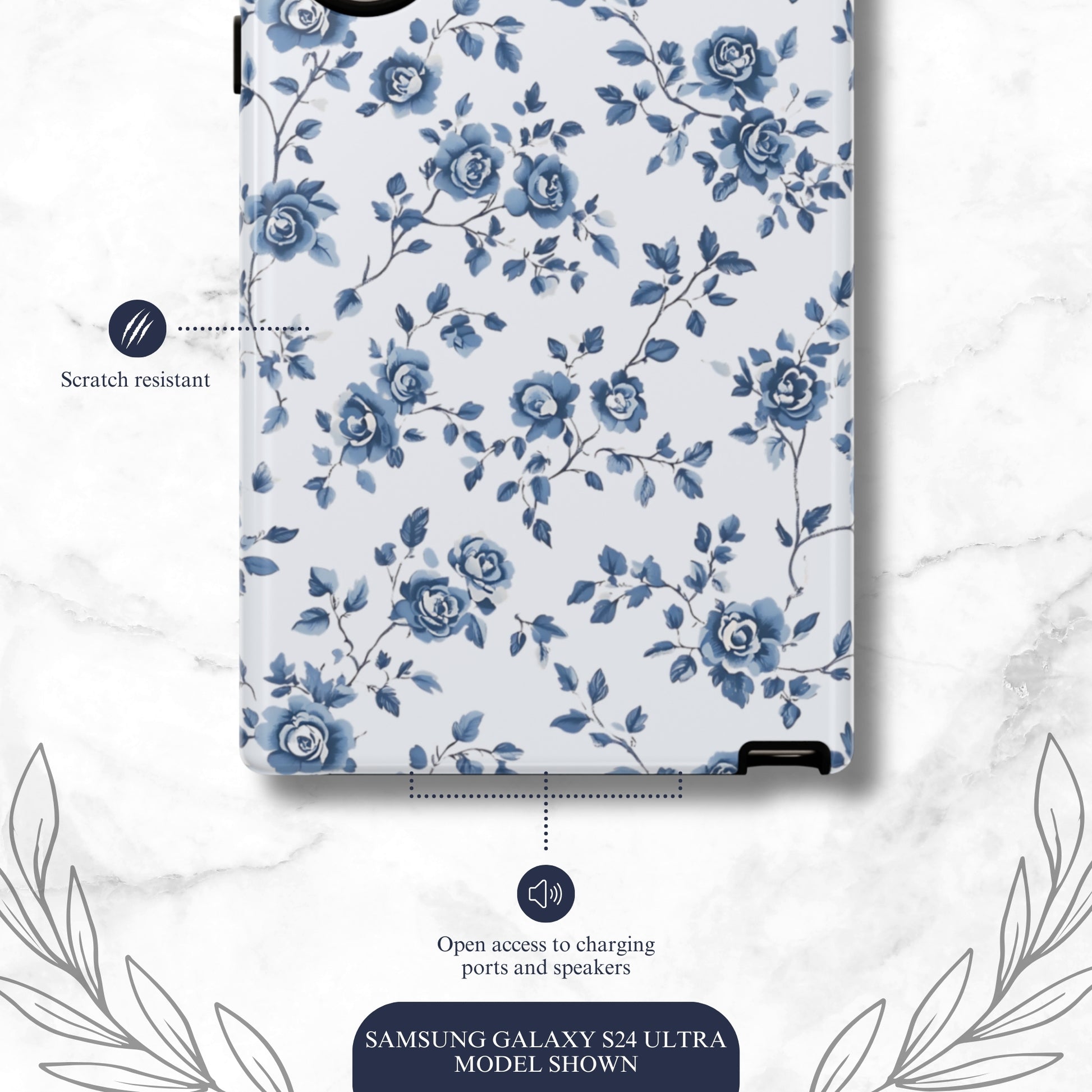 Porcelain Petals - Samsung Galaxy Case Phone Case-aesthetic phone case-shockproof phone case-cute phone case-designer phone case-elegant phone case-luxury phone case-phone accessories-fashion accessory