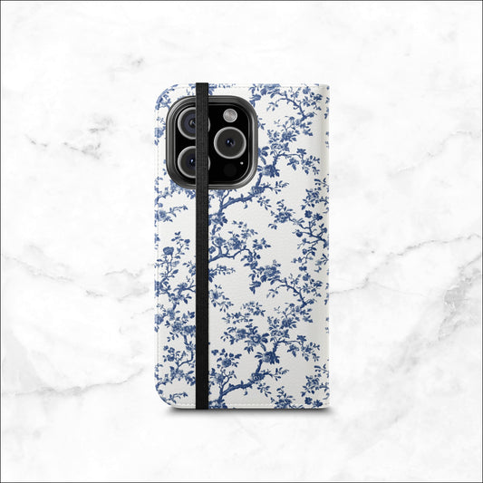 Frosted Toile - iPhone Flip Case Wallet, Leather Folio Case Phone Case-aesthetic phone case-shockproof phone case-cute phone case-designer phone case-elegant phone case-luxury phone case-phone accessories-fashion accessory