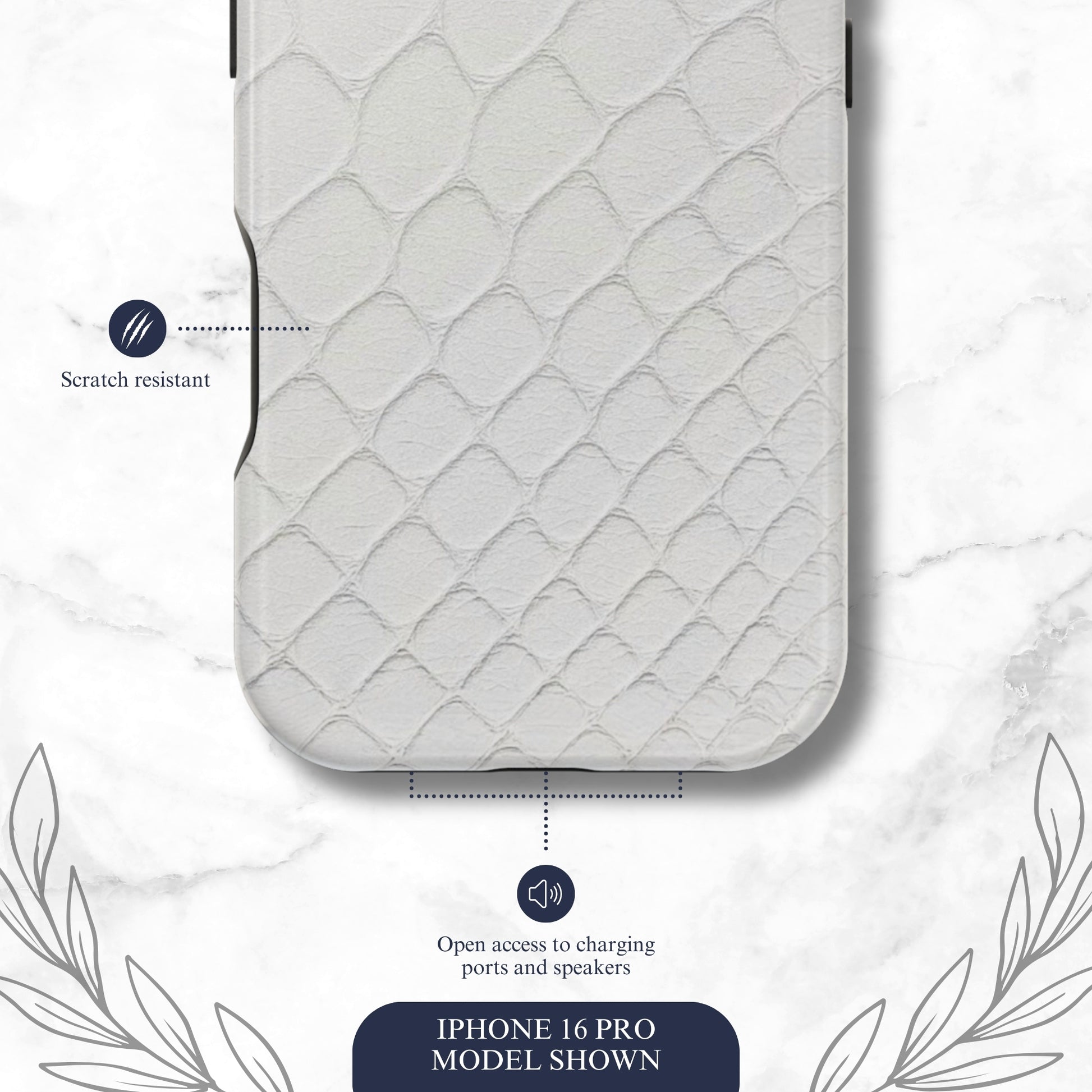 White Serpent - Magsafe iPhone Case Phone Case-aesthetic phone case-shockproof phone case-cute phone case-designer phone case-elegant phone case-luxury phone case-phone accessories-fashion accessory