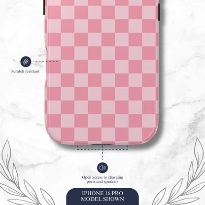 Blush Check - iPhone Case Phone Case-aesthetic phone case-shockproof phone case-cute phone case-designer phone case-elegant phone case-luxury phone case-phone accessories-fashion accessory