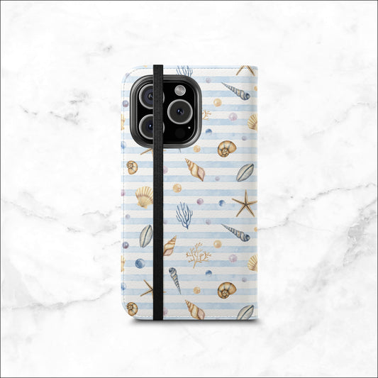 Beach Girl - iPhone Flip Case Wallet, Leather Folio Case