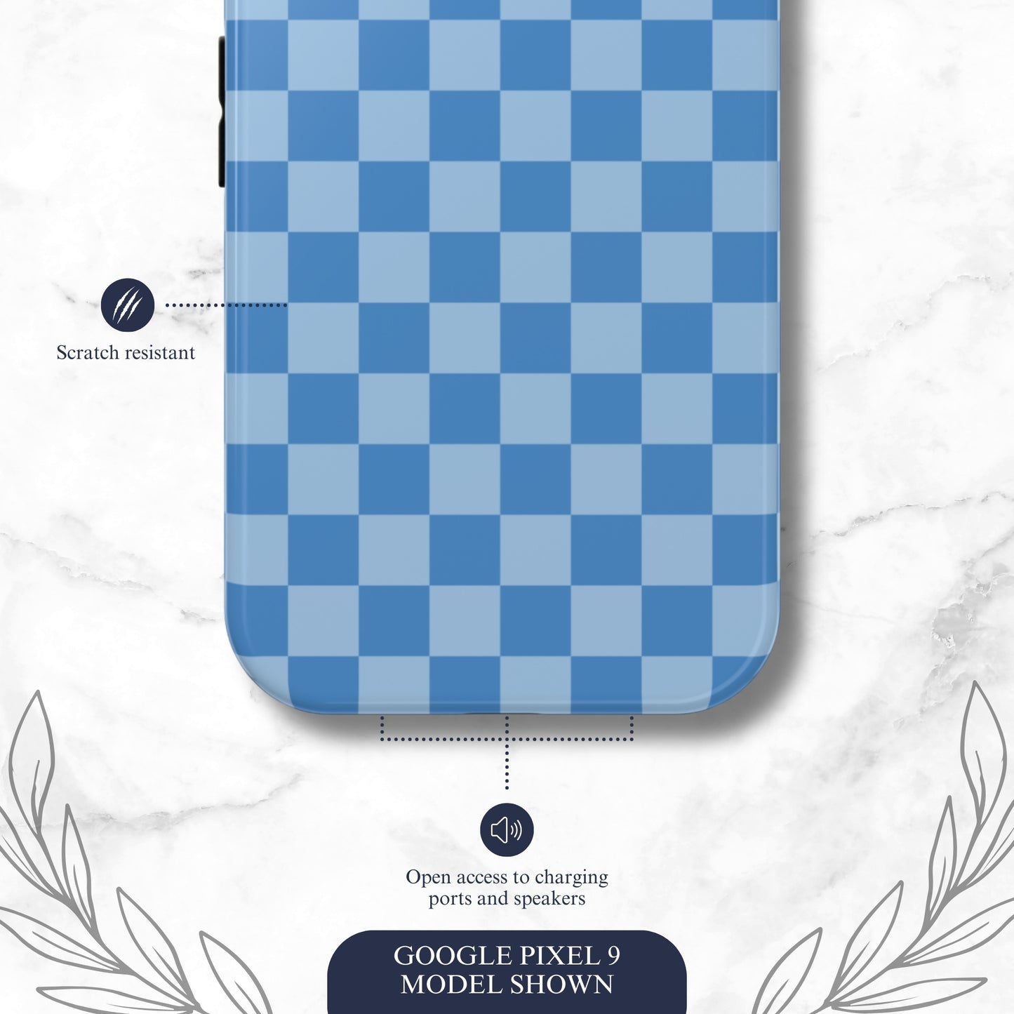 Coastal Check - Google Pixel Case Phone Case-aesthetic phone case-shockproof phone case-cute phone case-designer phone case-elegant phone case-luxury phone case-phone accessories-fashion accessory