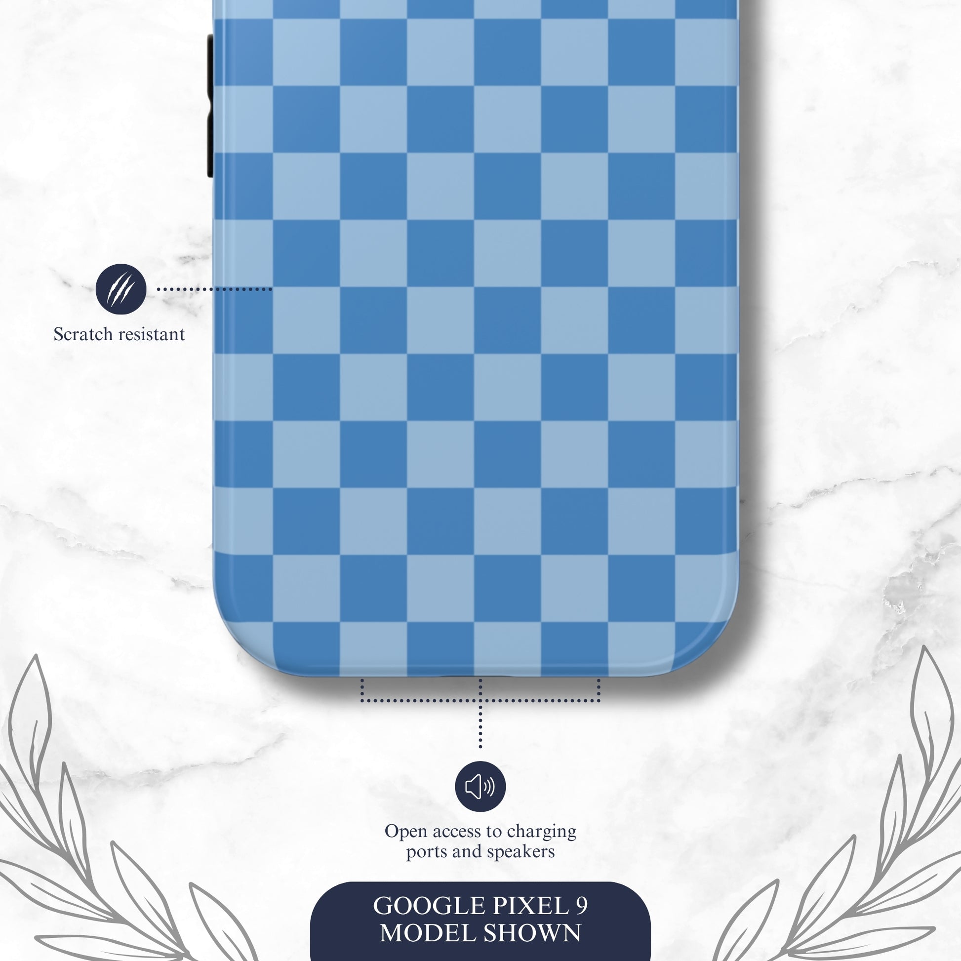 Coastal Check - Google Pixel Case Phone Case-aesthetic phone case-shockproof phone case-cute phone case-designer phone case-elegant phone case-luxury phone case-phone accessories-fashion accessory